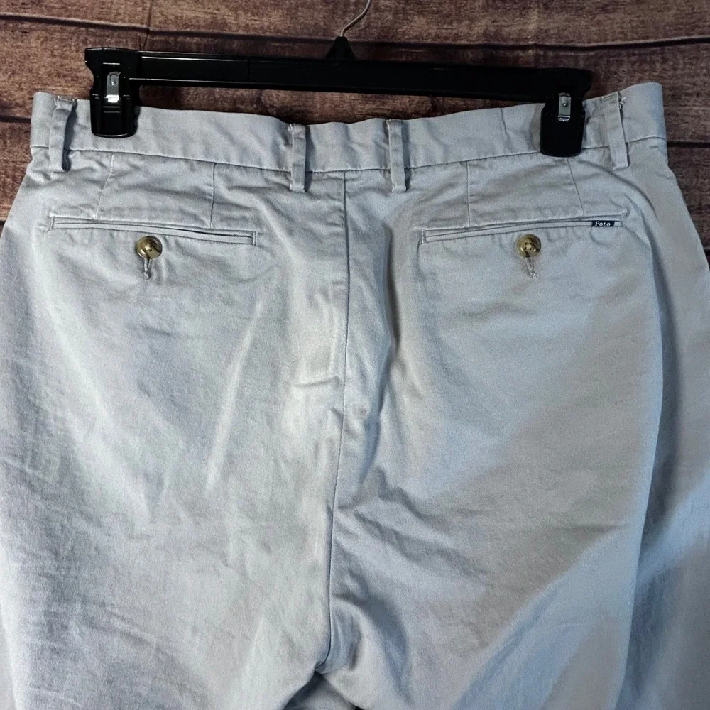 Polo Ralph Lauren Mens Stretch Classic Fit Chino Pants Light Grey 34x34 Twill